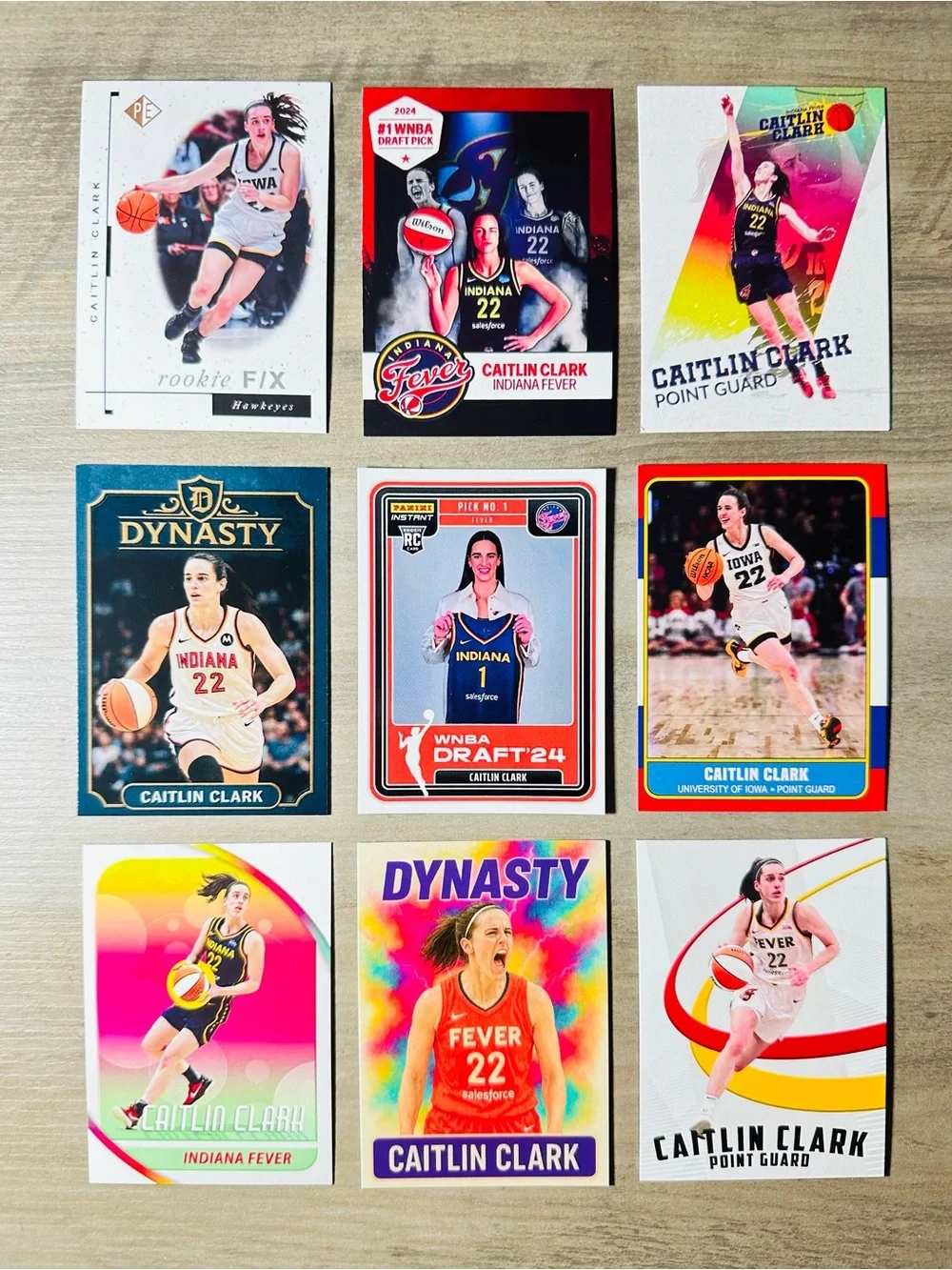 Caitlin Clark Rookie Lot of (9) Novelty Basketball Cards. Indiana Fever.